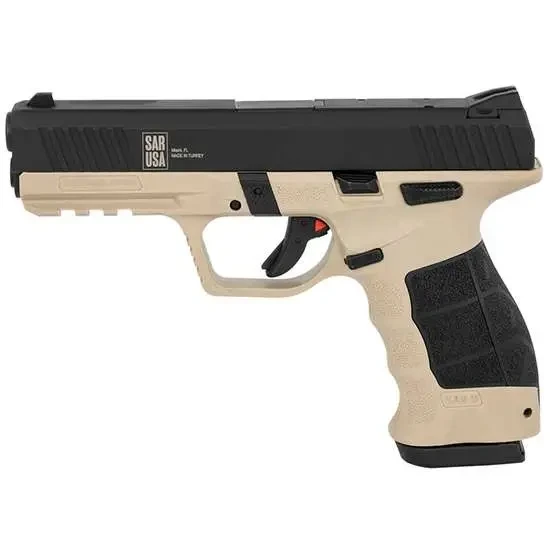 SAR USA SAR9 Mete Safari, 9MM, 4.50" Barrel, 17 Rds, Tan/Black - 850020252923 