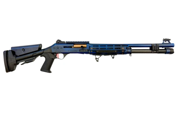 Orthos Arms Raider S4 America 250 Elite, 12 Gauge, 18.50" Ported Barrel, 5 Rds, Distressed Red/White/Blue Carbon Fiber - 810159633574 