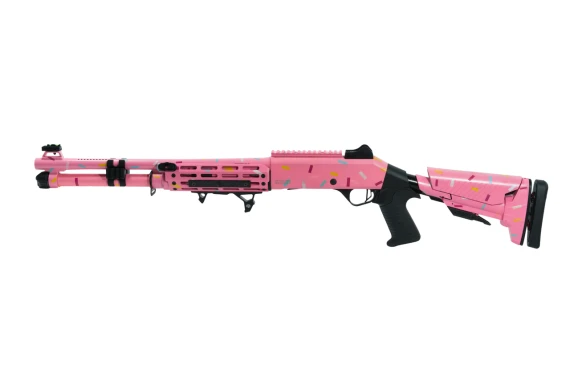 Orthos Arms Raider S4 Donut Elite, 12 Gauge, 18.50" Ported Barrel, 6 Rds, Pink Frosting with Sprinkles 