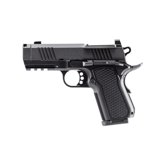 Alpha Foxtrot AF1911 Attila MOS, 9MM LUGER, 3.50" Compensated Barrel, 10 RDs, DLC Black - 810100536909 