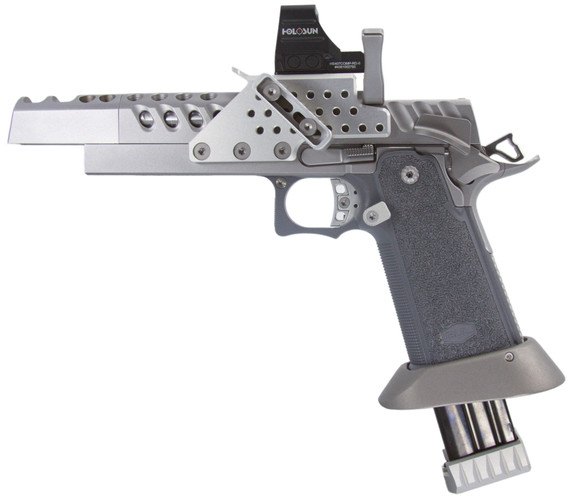Bul Armory Spitfire (2026) w/ Holosun 407 Comp, 9MM, 5.10" Compensated Barrel, 28 RDs, Silver Finish - 158278631775 