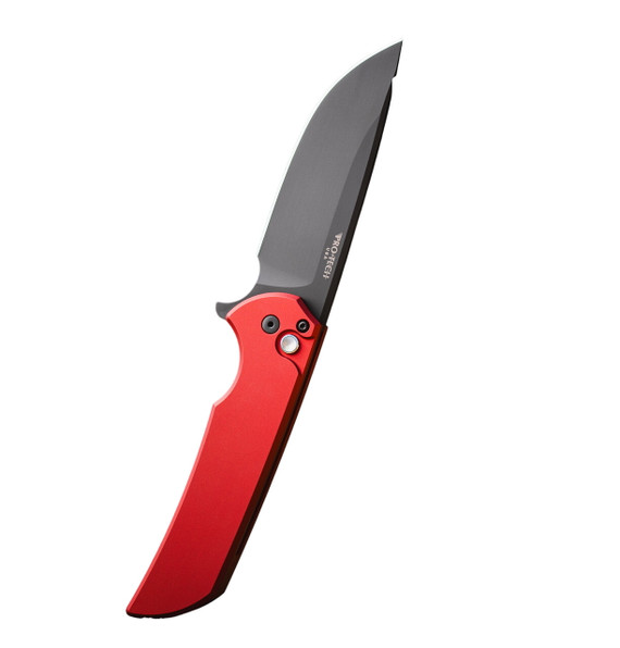 Pro-Tech Mordax MX103, DLC MagnaCut Blade, Red Aluminum Handle, Black Hardware - 161123185330 