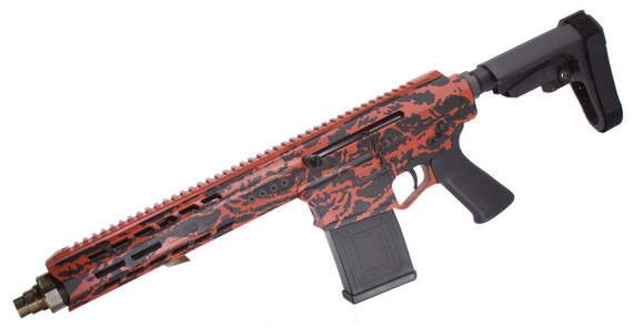Genesis Arms Gen 12, 12 Gauge, 10.50" Barrel, 5 RDs, AR-Platform, Red Tiger Stripe 