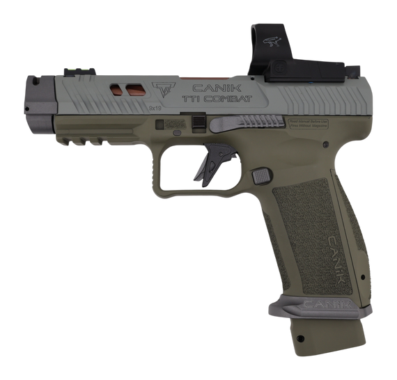 Canik TTI Combat Smoke w/ MeCanik MO3, 9mm, 4.6" Barrel, 18 RDs, OD Green 