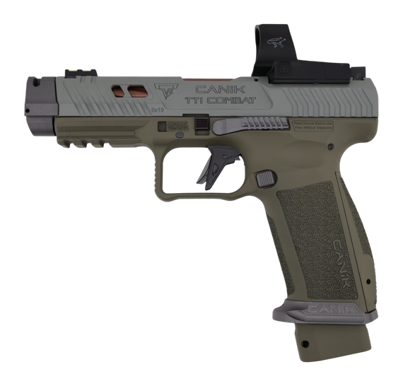 Canik TTI Combat Smoke w/ MeCanik MO3, 9mm, 4.6" Barrel, 18 RDs, OD Green 