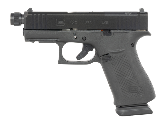 Glock G43X MOS, 9MM, Threaded Barrel, 15 RDs, Black 