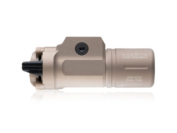 Modlite PL350 Compact Pistol Light Package, Compact AMP Head, 18350 Body, FDE Finish 
