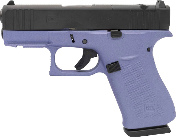 Glock G43X MOS Apollo Custom, 9mm, 3.41" Barrel, 10 Rds, Crushed Orchid/Black 