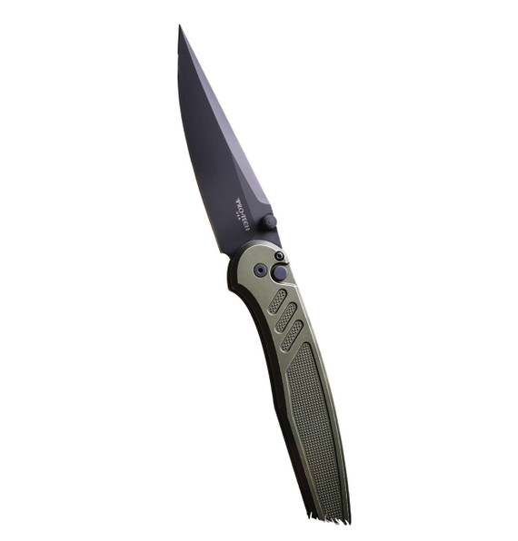 Pro-Tech Avalon Auto, MagnaCut DLC Blade, Knurled Aluminum Handle, Green 