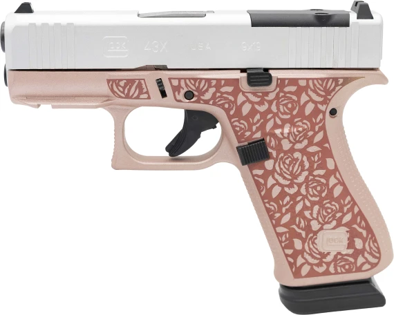 Glock 43X MOS The Rose, 9mm, 3.41" Barrel, 15 Rds, Rose Gold 