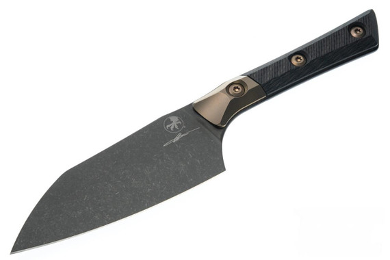 Microtech Santoku Signature Series, 4.20" M390MK Fixed Blade, Carbon Fiber, DLC 