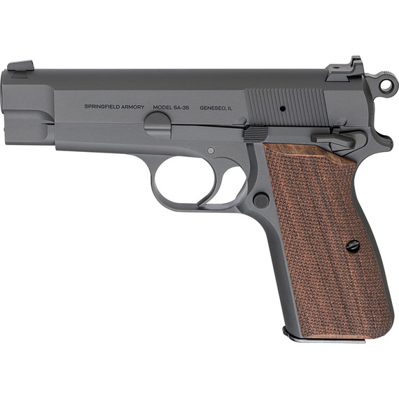 Springfield Armory SA-35, 9mm, 4.00" Cold Hammer Forged Barrel, 15 RDs, Walnut Grips, Blued 