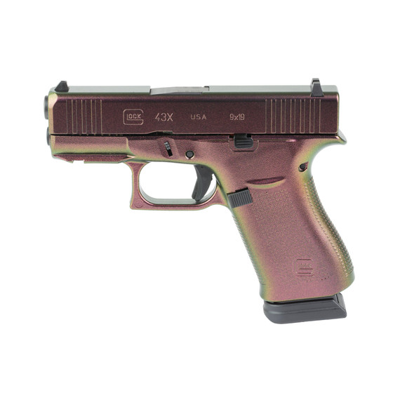 Glock 43X, 9mm, 3.41" Barrel, 15 RDs, Razorback Cerakote 