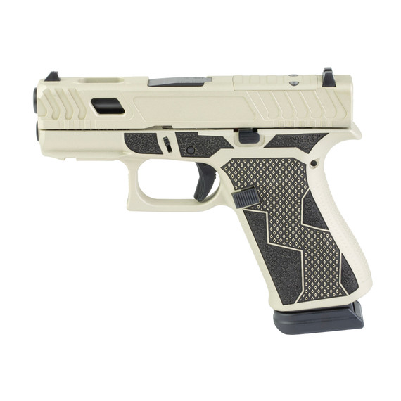 Glock 43X, 9mm, 3.41" Ported Barrel, 15 RDs, Banshee, Black and Tan 