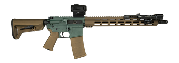 Shark Coast Tactical Goblin w/ StreamLight ProTac Rail Light, 5.56 NATO, 16.00" Threaded Barrel, 30 Rds, Green/FDE 