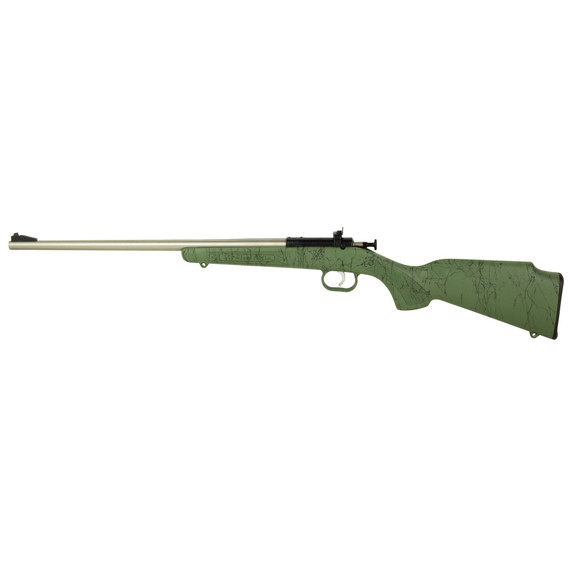 Keystone Sporting Arms Crickett Gen2 Youth, 22 LR, 16.13" Barrel, 1 Rds, Green/Black Webbing Stainless 