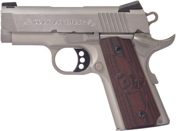 Colt Defender, .45 ACP, 3.00" Barrel, 7 Rds, Matte Stainless Steel 