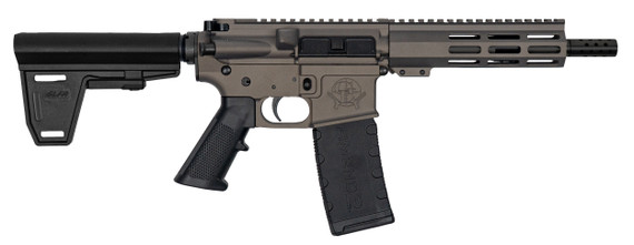 Great Lakes GLFA .300 Blackout/ 300 AAC Braced Pistol, 300 BLACKOUT, 7.50" Barrel, 30 Rds, Tungsten Cerakote 