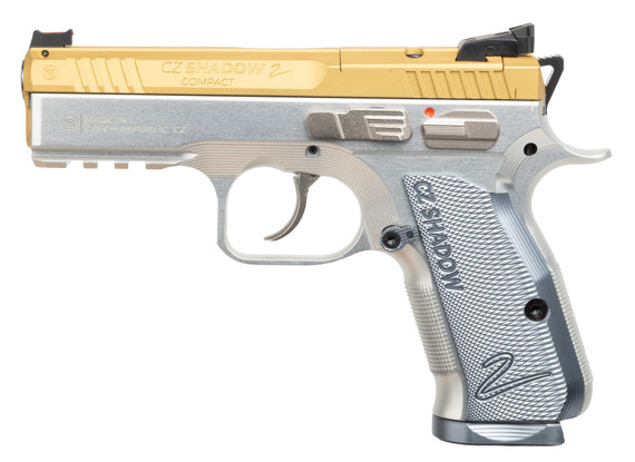 CZ Shadow 2 Compact OR, 9MM, 4.00" Barrel, 15 Rds, Gold/Silver Finish 