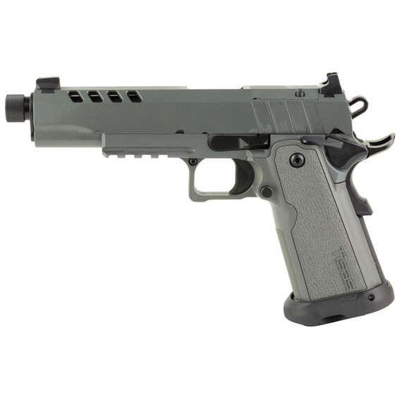 Tisas 1911 Night Stalker DS, 9MM, 5.55" Threaded Barrel, 17 Rds, Platinum Gray Cerakote 