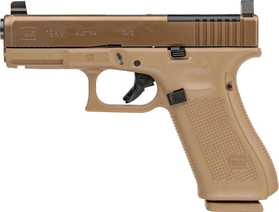 Glock G19X V MOS, 9MM, 4.02" Barrel, 19 Rds, Coyote Brown nPVD 