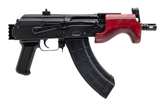 Century Arms Micro Draco, 7.62X39, 6.25" Threaded Barrel, 30 Rds, Black/Russian Red Wood 