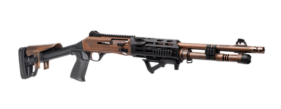Panzer Arms M4 Pro AI Tactical, 12 Gauge, 18.50" Ported Barrel, 5 RDs, Ambidextrous Crossbolt Safety, Distressed Copper With Bronze Titanium Accents 