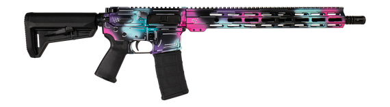 Shark Coast Tactical Anime-15 Disco, 5.56 NATO, 16.00" Threaded Barrel, 30 RDs, Disco Cerakote 