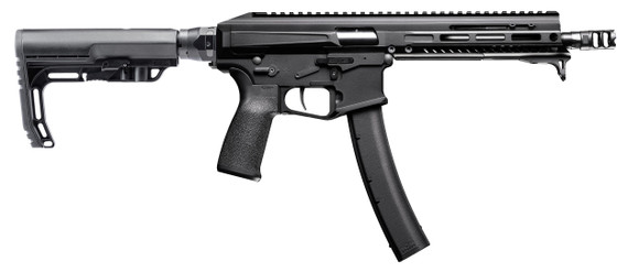 Patriot Ordnance Factory Phoenix SBR, 9mm, 8.00" Barrel, 35 RDs, Threaded Barrel, Black Anodized 