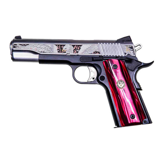 Ruger SR1911 Phoenix, .45 ACP, 5.00" Barrel, 8 RDs, Red Pearl Kirinite Grips, Stainless 