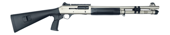 Panzer Arms M4 Marine Tactical, 12 Gauge, 18.50" Barrel, 6 RDs, Ambidextrous Safety, Nickel 