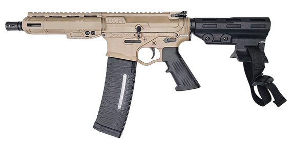ATI Alpha Maxx, 5.56 NATO, 7.50" Threaded Barrel, 60 RDs, flip-up front & rear sights, Flat Dark Earth 