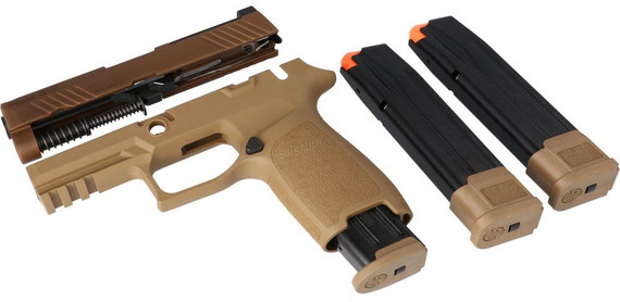 Sig Sauer P320 M18 Cal-X Conversion Kit, 9mm, 3.90" Barrel, 21 RDs, 17/21 RDs, Coyote Tan 