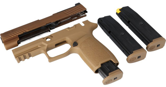 Sig Sauer P320 M17 Cal-X Conversion Kit, 9mm, 4.70" Barrel, 10 RDs, Optic Ready, Coyote Tan 