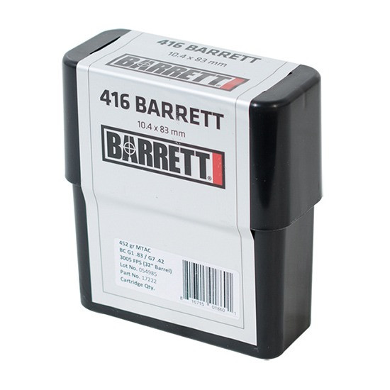 Barrett .416 Barrett 452gr MTAC Rifle Ammunition, .416 Barrett, 32.00" Barrel 