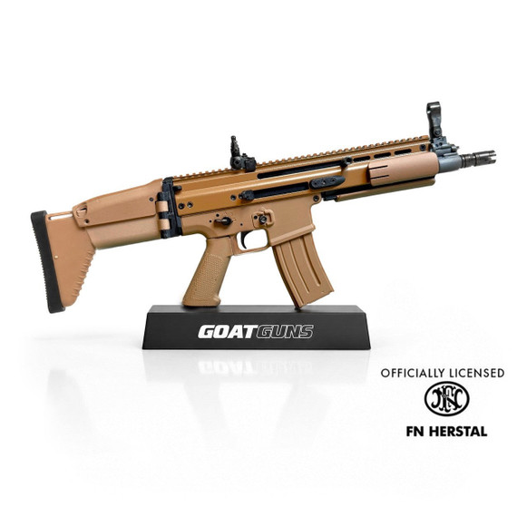 GoatGuns FN SCAR-L, Die-Cast Metal Model Kit, 1:3 Scale, Dark Tan 