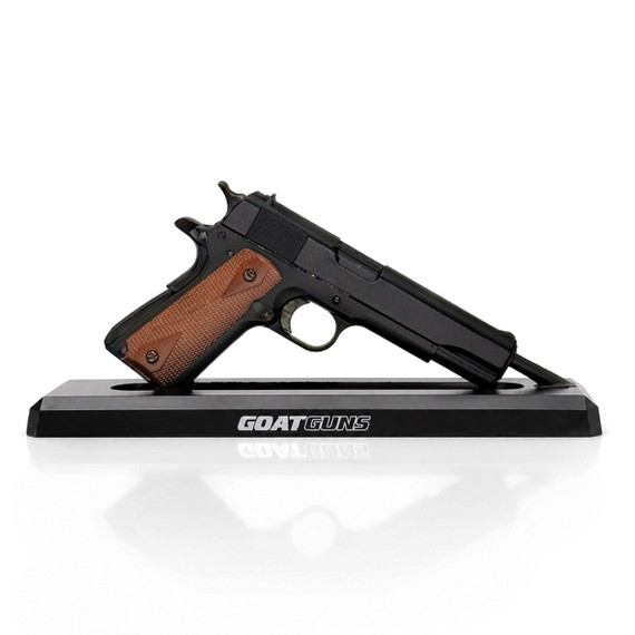 GoatGuns 1911 Timeless, Die-Cast Metal Scale Model Kit, Realistic Moving Parts, Polished Black, Matte Black 