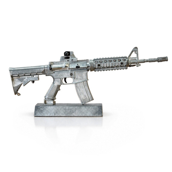 GoatGuns AR15 Raw Diecast Scale Model, Die-Cast Metal, Raw Unpainted Finish, Raw Metal 