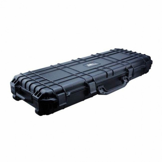 Pursuit Gear 44" Rolling Rifle Case, Hard-Side Polypropylene, Watertight & Dustproof, Pick-and-Pull Foam Insert, Black 