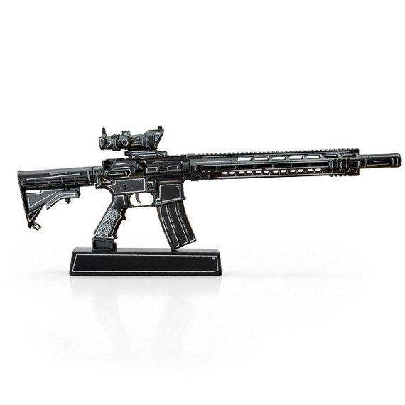 GoatGuns AR-15, Die-Cast Scale Model Kit, Black With White Cel Shade 