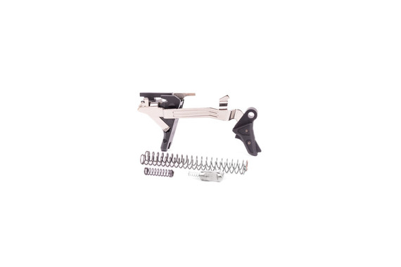 Johnny Custom Glocks VEX SIX, Drop-In Trigger System, Defensive Tune, VEX Metal Trigger Shoe, Black, Silver 
