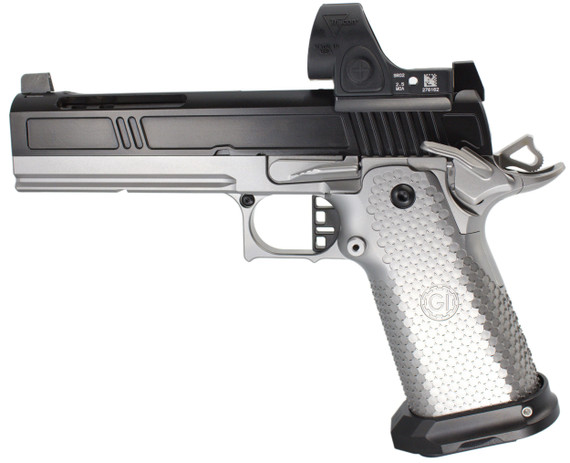 Guncrafter Industries Hellcat X2 w/ Trijicon SRO 2.50 MOA, 9MM, 5.00" Ported Barrel, 18 RDs, Stainless Steel, Two-Tone 