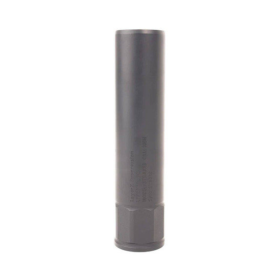 LayerX Strake 9 Suppressor, 9MM, 6.5" Overall Length, 8.5 oz, DFARS Grade 5 Titanium DMLS, 1.375-24 HUB Mount, Alphatek Low I/R Coating, Black 