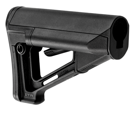Magpul STR Carbine Stock, Water Resistant Battery Storage Tubes, Black 