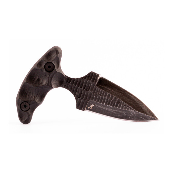 Stroup Knives SD1, Fixed Blade Knife, Acid Etched, Black 