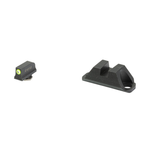 Night Fision Glock 19/47, Tritium Night Sight Set, Yellow Front Dot, Black Steel 