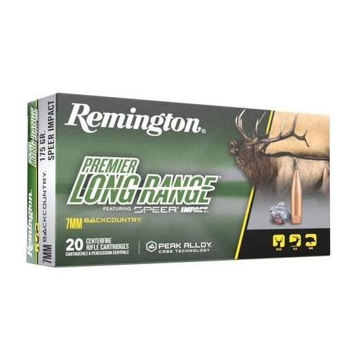 Remington Premier Long Range 7MM Backcountry, 175GR Speer Impact, 20 Centerfire Rifle Cartridges 