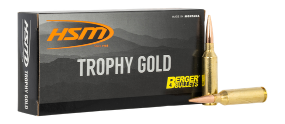 HSM Trophy Gold Berger Bullets, 6.5 PRC 156gr Elite Hunter, Centerfire Rifle Ammunition, 20 Rounds 