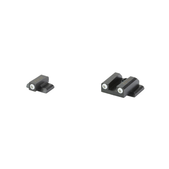 Night Fision Smith & Wesson Bodyguard 2.0, Night Sight Standard Height Set, White Front & Rear Rings, Black Finish 