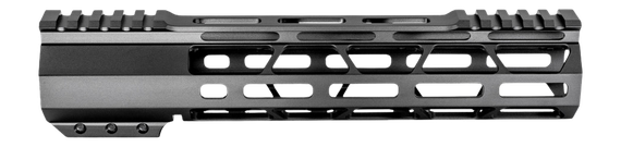 JE MACHINE PS-223MLK10JBLK, 10" AR15 M-LOK Slim Handguard, Black Anodized 